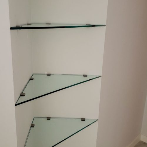 glass corner shelves