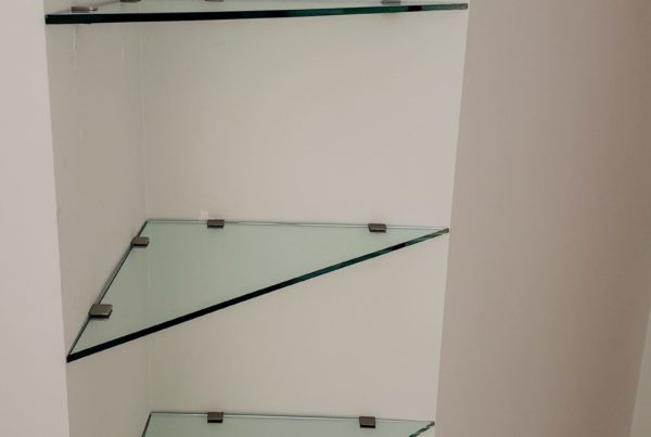 glass corner shelves