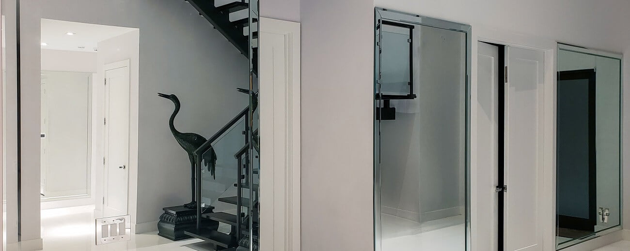 glass and mirrors hallway design