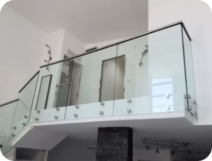 transparent glass railing